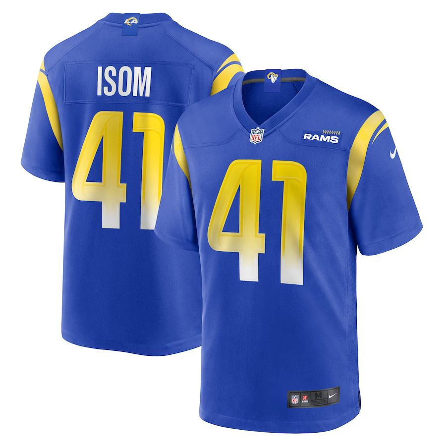Men Los Angeles Rams #41 Dan Isom Nike Royal Game Player NFL Jersey